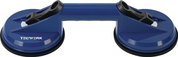 TECWERK Saugheber Tragfähigkeit 80 kg Kopf-Ø 118 mm 2 Köpfe ABS Kunststoff